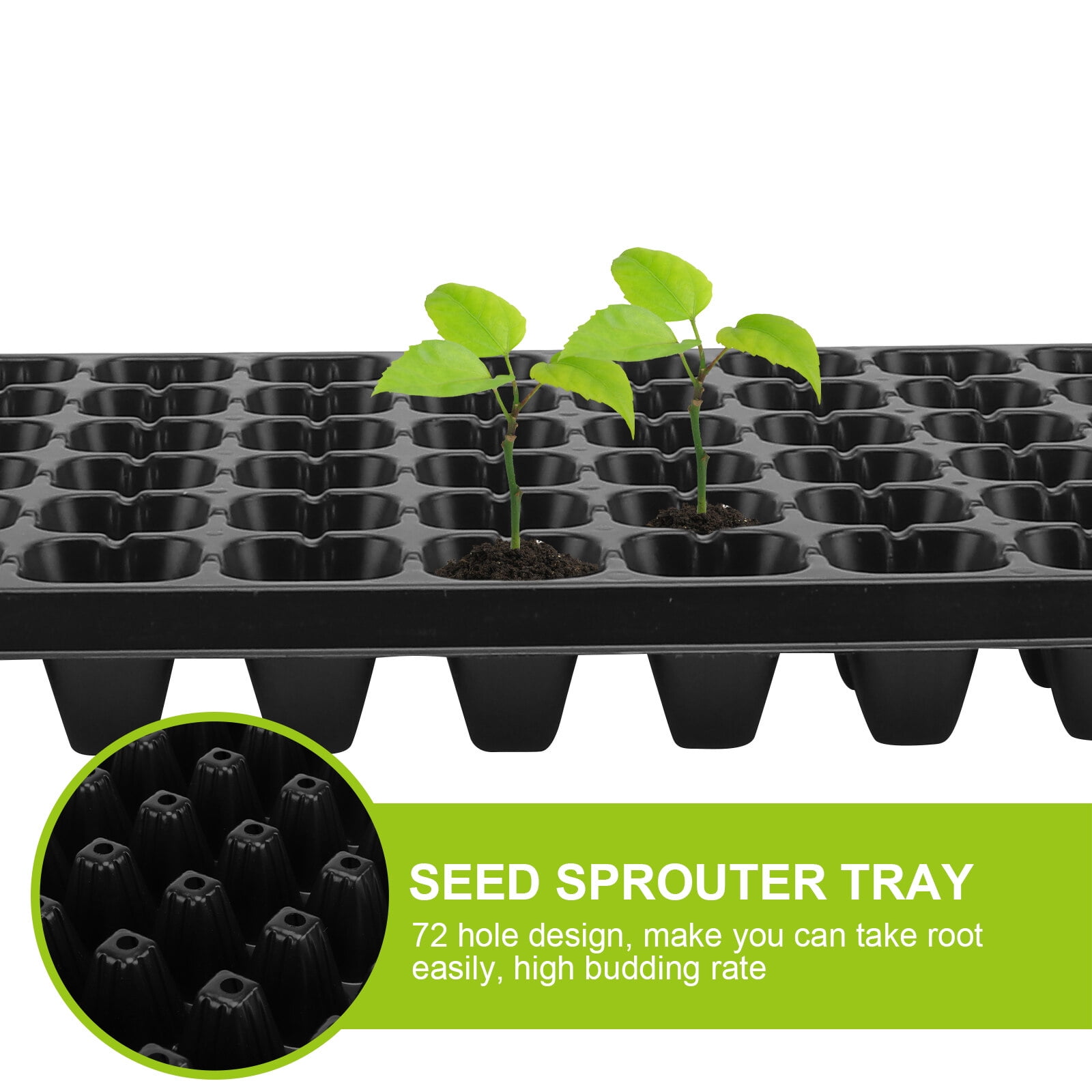 YSNOOWE Growing Tray 10Pcs Black PVC Grid Design for Seed Germination Ventilated