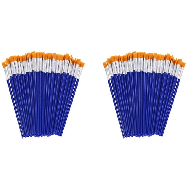 200 Piezas Pinceles Planos,Pincel Pequeño Una Granel para Pintura Detallada,para Cabello Nylon,Acuarela