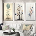thumbnail image 1 of Designart "Vintage Illustration Geometric Tree of Wisdom II" Modern Geometric Framed Wall Art Set Of 3 - Blue Abstract Frame Gallery Set For Office Decor, 1 of 6