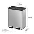 thumbnail image 2 of Bote de basura doble para cocina baño oficina Acero Inoxidable 40L reciclaje con tapa EKO Recycler EKO EK8229MT-20L+20L, 2 of 9