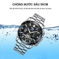 thumbnail image 1 of Men's Watches Luxury Quartz Wristwatch Men Business Casual Watch Fashion Luminous Clock Stainless Steel Waterproof Watch, 1 of 5