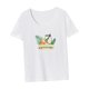 thumbnail image 5 of Camiseta de verano para mujer, camiseta de manga corta de ajuste regular para desplazamientos con mochila, 5 of 7