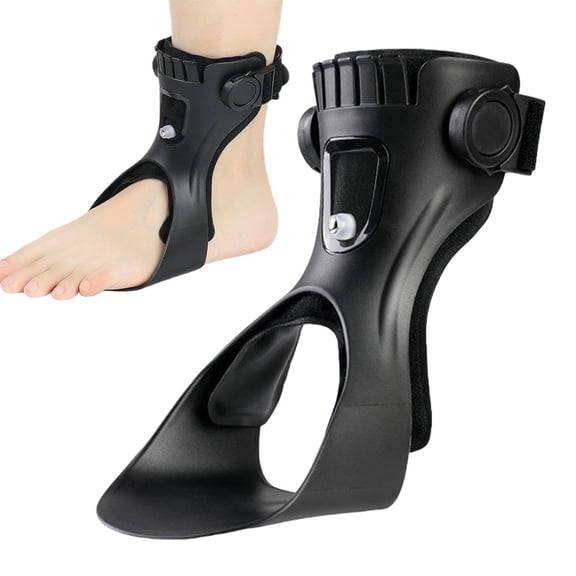 Drop Foot AFO Brace Ankle Orthosis With Inflatable Airbag Adjustable Ankle Support Brace For Walking Black.(Left foot Small)