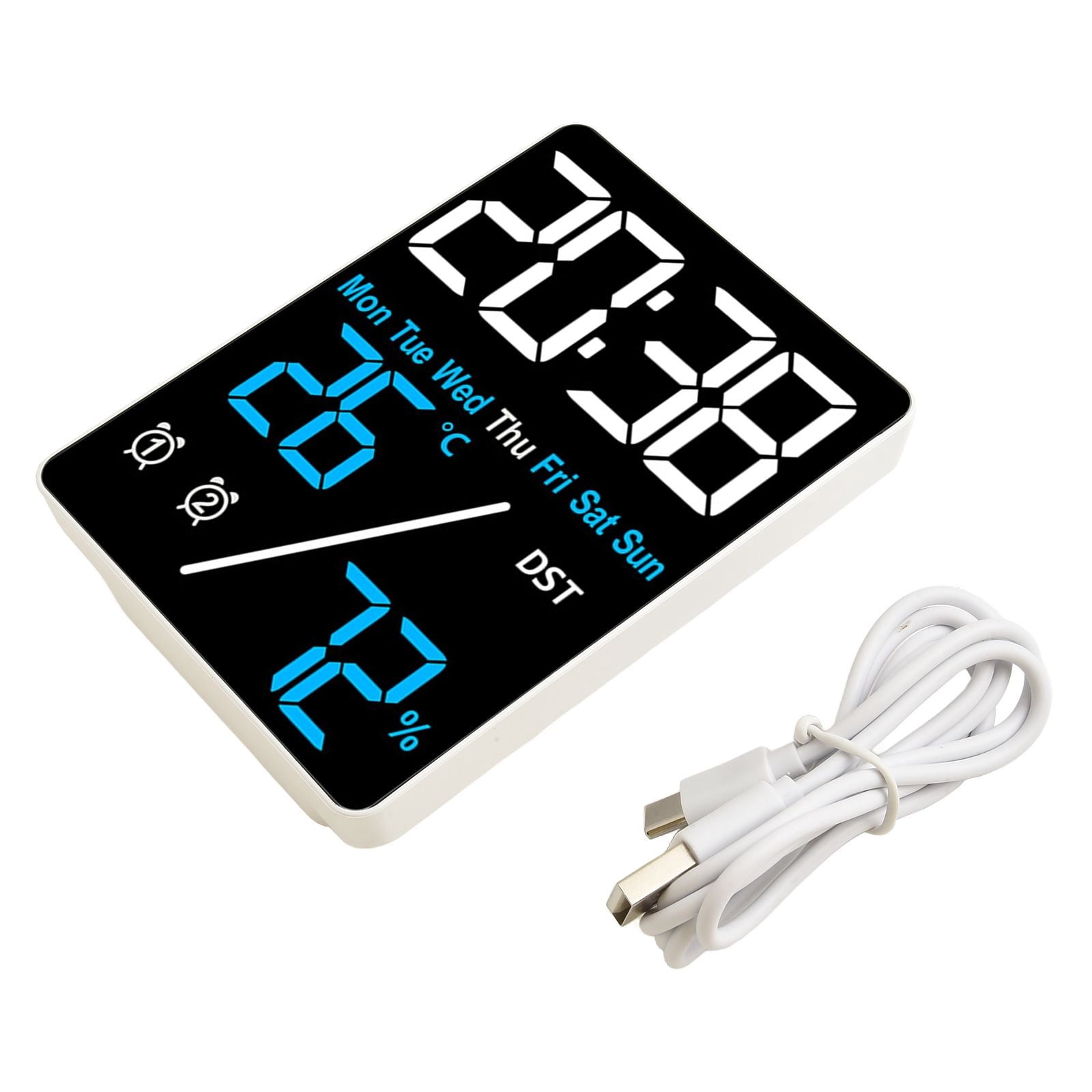 KDJ Multifunctional electronic clock with simple setting of temperature and humidity - for Home Decor