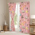 thumbnail image 3 of Homewish Halloween Witch Kitchen Curtains for Kids Girls, Magic Book Black Out Curtains Pack of 2 (42x63 Each), Pink, 3 of 5