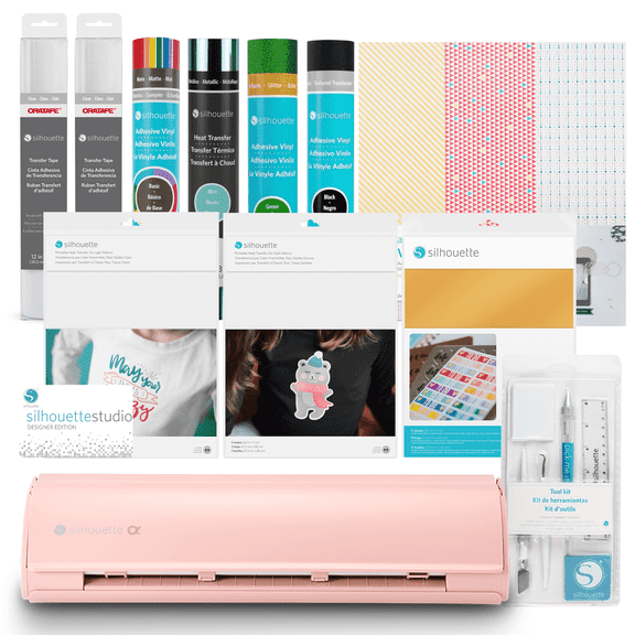 Silhouette CAMEO5α (Alpha) Starter Bundle (Matte Pink)