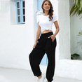 thumbnail image 4 of Pantalones de chándal de de alto atléticos para mujer XL negro grueso Hugo Pantalones holgados de mujer, 4 of 9