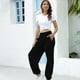 thumbnail image 4 of Pantalones de chándal de de alto atléticos para mujer XL negro grueso Zulema Pantalones holgados de mujer, 4 of 7