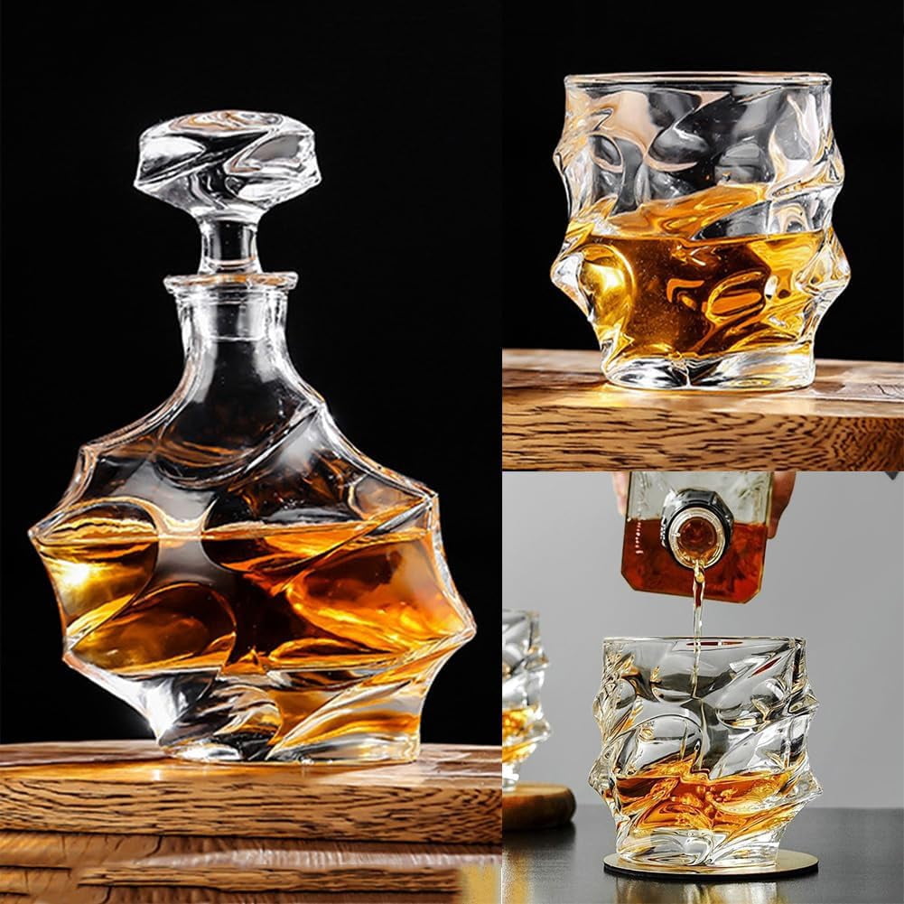 Storm Japanese Crystal Whisky Glass,Old Fashioned Whiskey Glasses, Bourbon Gifts for Men,Whiskey Glasses for Men, Crystal Whiskey Tasting Glass, Bourbon Gifts for Men Wine Glass Set (1PCS)