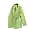thumbnail image 1 of Fashnice Veste d'Extérieur pour Femmes, Blazer à Double Boutonnage, Cardigan Décontracté pour Bureau, Vert Bonbon S, 1 of 5