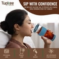 thumbnail image 3 of Tupkee Glass Sip Lid Niagara - Replacement Double Wall Glass Tumbler, 14oz & 8oz Hand Blown Glass Travel Mug, 3 of 7