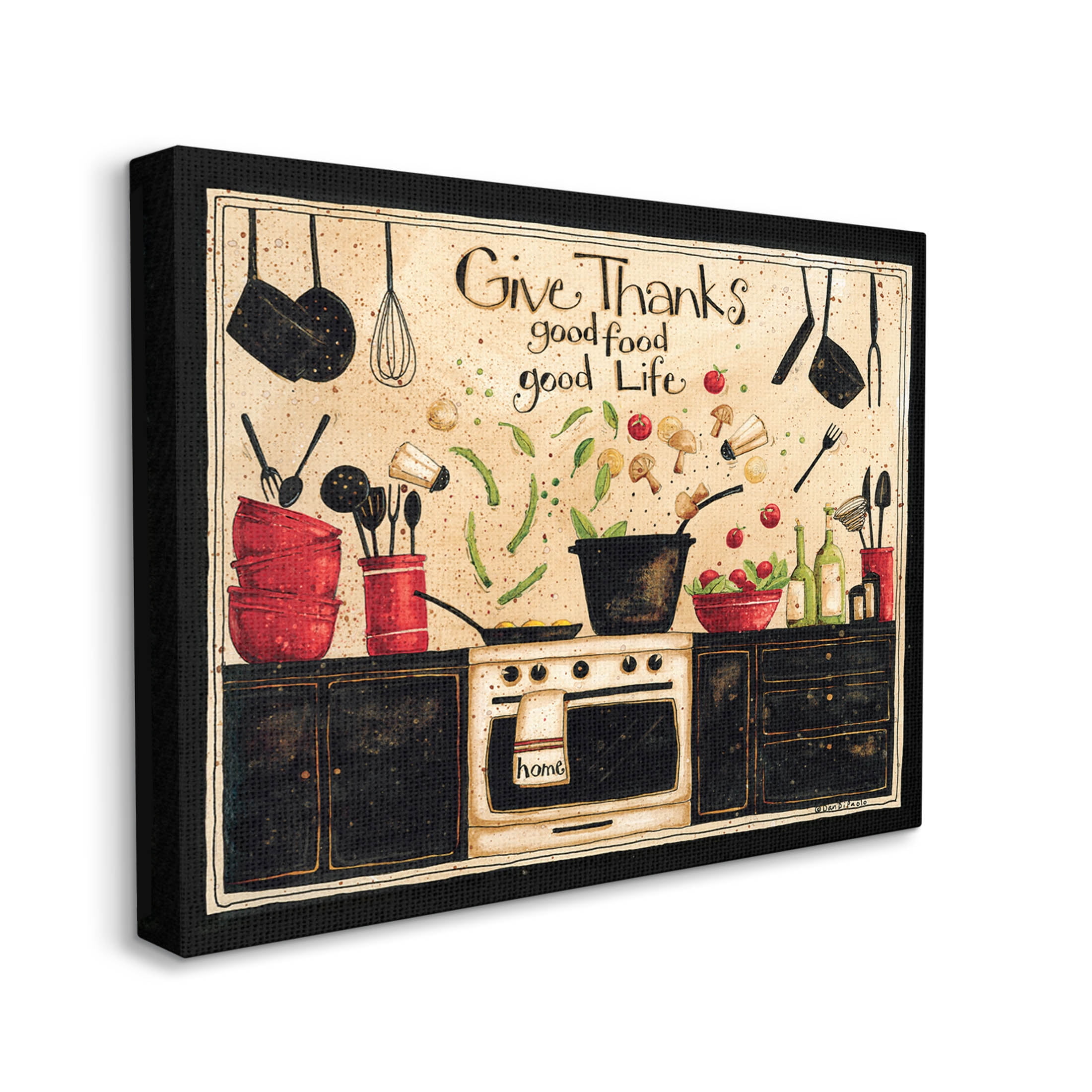 Give Thanks Good Food Phrase Food & Beverage Graphic Art Gallery Wrapped Canvas Print Wall Art