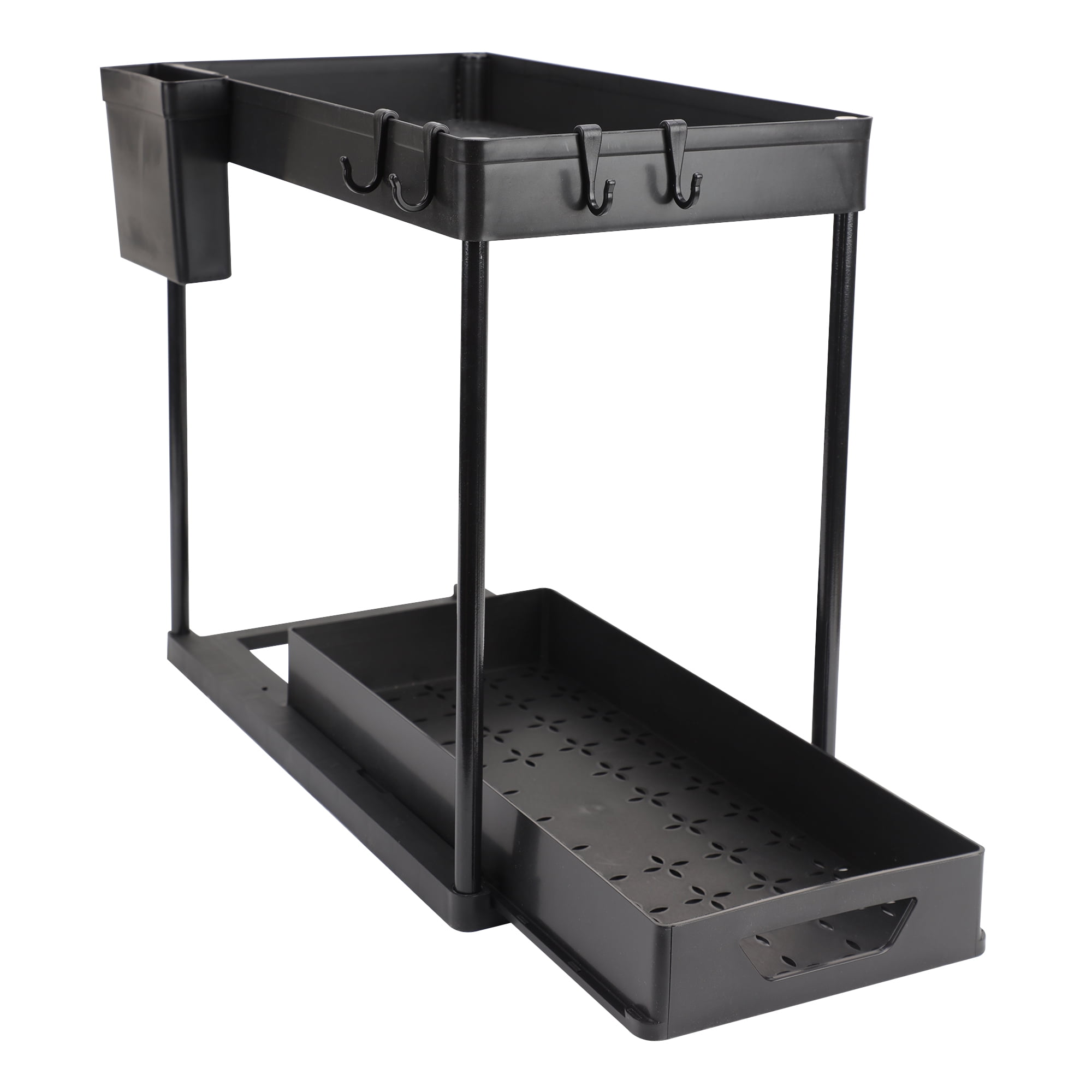Under Sink Organizers and Storage, 2 Tier Under Cabinet Organizer with 1 Pull Out Drawer, Multi-Purpose Under Sink Organization and Storage