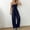 Blue, variant on Women's Solid Strapless Halter Neck Wide Leg Jumpsuit, Fashionable Casual Slim Fit Design Blue M