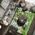 thumbnail image 4 of Dreamtimes Lightweight Soft Area Rugs 60 x 39 inch (5'x 3'3"), Terrier Dog with Kitten Lying in Flowers Floor Mat for Kids Playing Room Hardwood Floor Living Room Nursery Rugs, 4 of 6