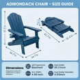 thumbnail image 2 of JEKO&JEKO Folding Adirondack Chair with Cup Holder, HIPS All-Weather Outdoor Chair for Patio, Deck, Backyard, Garden - Navy Blue, 2 of 5