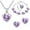 C, variant on Fiaya Women Crystal Zircon Heart-Shaped Jewelry Set, Simple Elegant Necklace Earrings Ring Bracelet Set of 5, Jewelry Accessories for Women Gift (Silver-Light Purple)