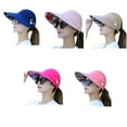 thumbnail image 2 of Chapeau d'Été pour Femmes avec Queue de Cheval, Fleurs de Perles, Large Bord, Décontracté, Extérieur, Pliable, Pare-Soleil, 2 of 10