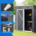 thumbnail image 2 of Dextrus Outdoor Storage Shed 5x3FT, Heavy Duty Metal Tool Sheds Storage House with Single Lockable Door & Air Vent for Garden, Patio, Lawn to Store Bikes, Trash Bins, Tools, Lawnmowers, 2 of 6