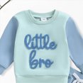 thumbnail image 5 of TOWED22 Fall Toddler Boy Clothes Outfit Letter Embroidery Sweatshirt+Pants Set Boy Winter Outfits,Blue,3-6 M, 5 of 5