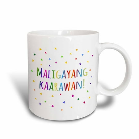- 3dRose Maligayang kaarawan. Happy Birthday in Filipino. rainbow confetti, Ceramic Mug, 11-ounce