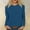 Blue, variant on Tawop Women Shirts Tops Everyday Womens Long Sleeve Shirts Round Neck Solid Comfort Blue L(Us:8)