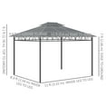 thumbnail image 3 of Outsunny Pavillon à Toit Rigide à Double Toit 10 Pieds x 12 Pieds avec Moustiquaires et Rideaux, Kaki, 3 of 10