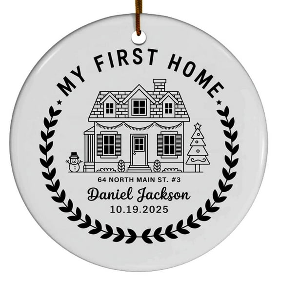 My First Home Christmas Ornament Decorations, First Home Christmas Ornament 2025 Gift for Myself Friends Bestie, 1st Christmas in My New Home Ornament