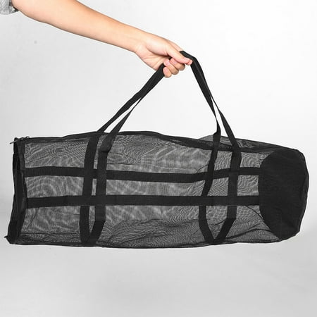 CIMAXIC Black Soccer Storage Bag with Mesh Exterior Sports Gear Organizer for Gym Training and Easy Carrying