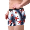 thumbnail image 2 of Balery Starfish Navy Blue Stripe Calzoncillos bóxer para hombre, ropa interior de algodón suave y transpirable con cinturilla de nailon-Large, 2 of 5