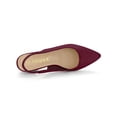 thumbnail image 4 of BLISSFUL STEP Women's Block Heel Pumps Slingback Heels Burgundy 9, 4 of 8