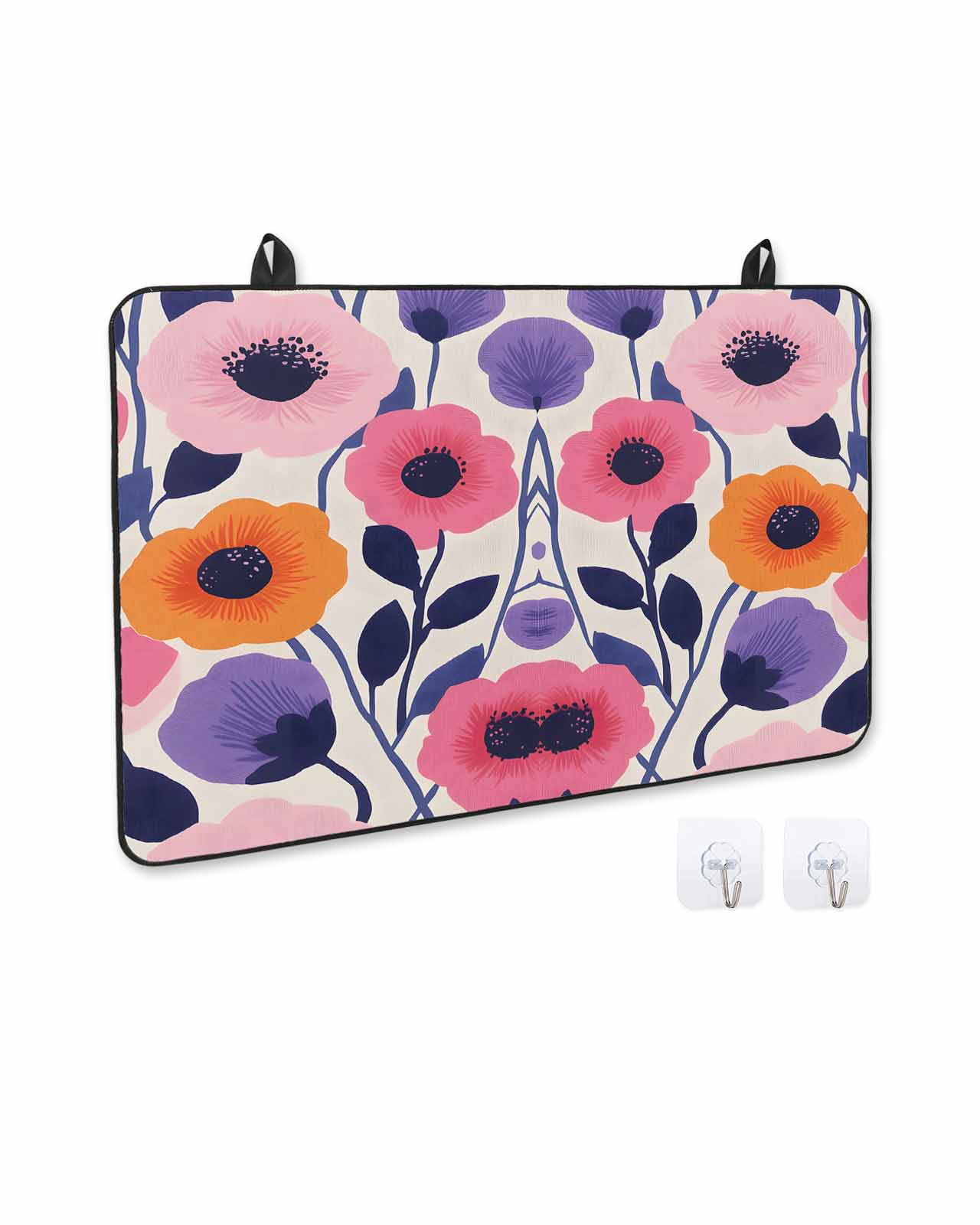 nqOlkjepod Large Induction Cooktop Protector Mat 36"x21", Pink Spring Floral Stove Top Covers for Electric Stove, Farmhouse Flower Modern Abstract Art Stove Burner Cover Mats, Glass Top Stove Cover
