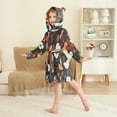 thumbnail image 4 of FORMRS Niños Bathrobe Unisex Hooded Robe Soft Plush Pajamas Sleepwear, Size 2-3T, Red Flowers Pattern, 4 of 7