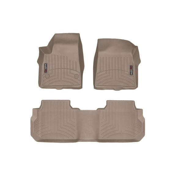 WeatherTech Custom Fit FloorLiners compatible with 2020-2025 Cadillac XT6 - 1st & 2nd Row, Tan