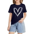 thumbnail image 4 of YunPes Cute Heart Print Shirt Casual Loose Fit Short Sleeve Summer Streetwear Sports Top Valentine's Day Basic Toddler Undershirt, 4 of 8