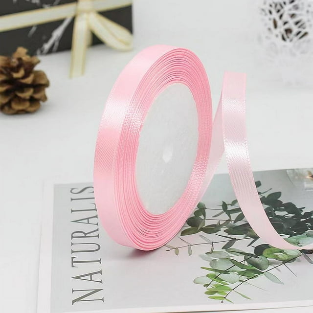 Zhuge Cintas para embalaje de cajas de regalo, cinta de 1 cm, cinta para trenzar, cintas para embalaje de regalo y decoración de flores (rosa)