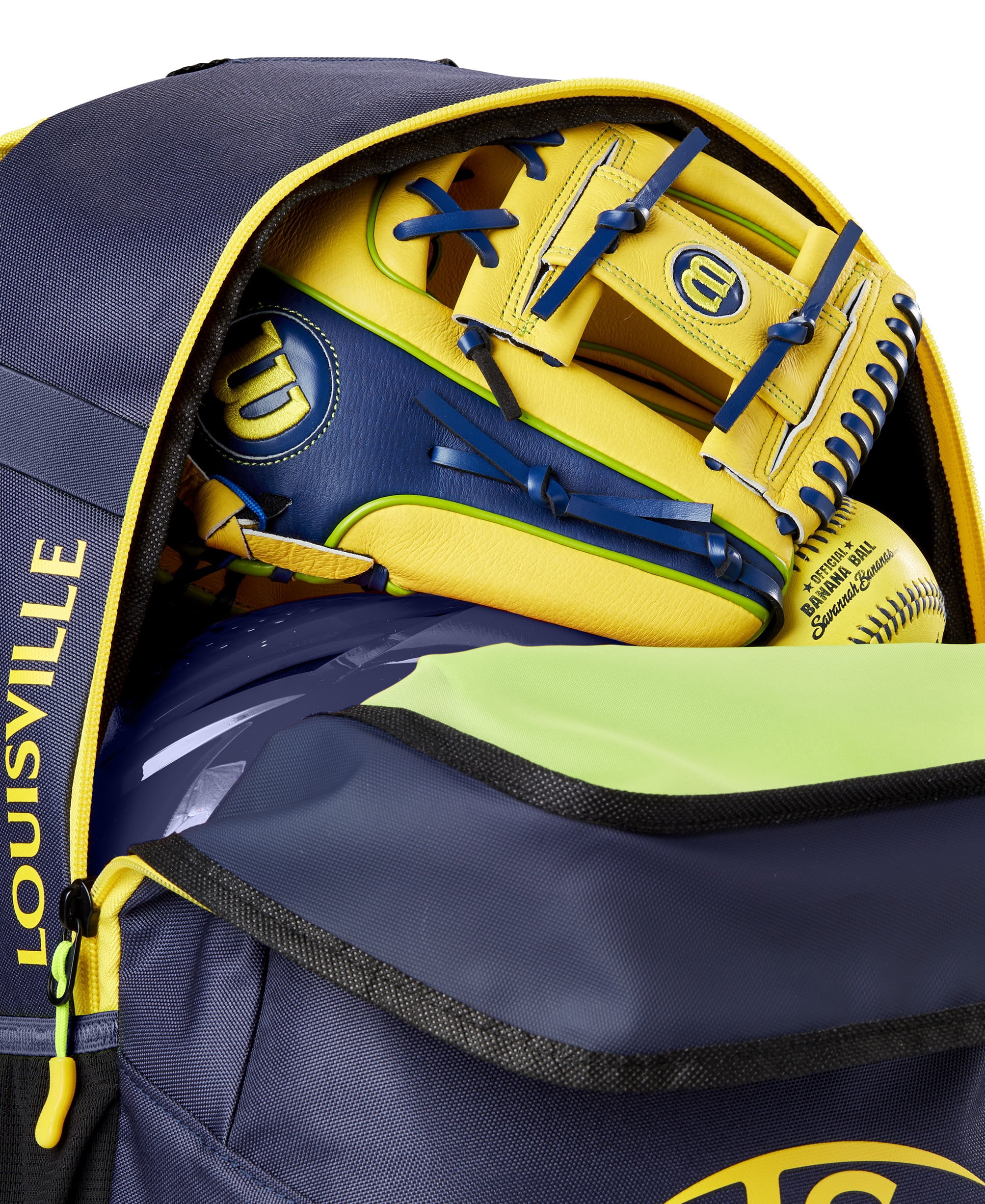 Louisville Slugger Savannah Bananas Powerized Stick Baseball Bag - Yellow/Navy, Holds Up to 2 Bats