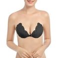 thumbnail image 3 of LELINTA 2 Pcs/Set  Women's Strapless Push Up Invisible Sticky Bra Silicone Reusable Self Adhesive Backless Bra for Dress Halter, Beige/ Black, 3 of 7