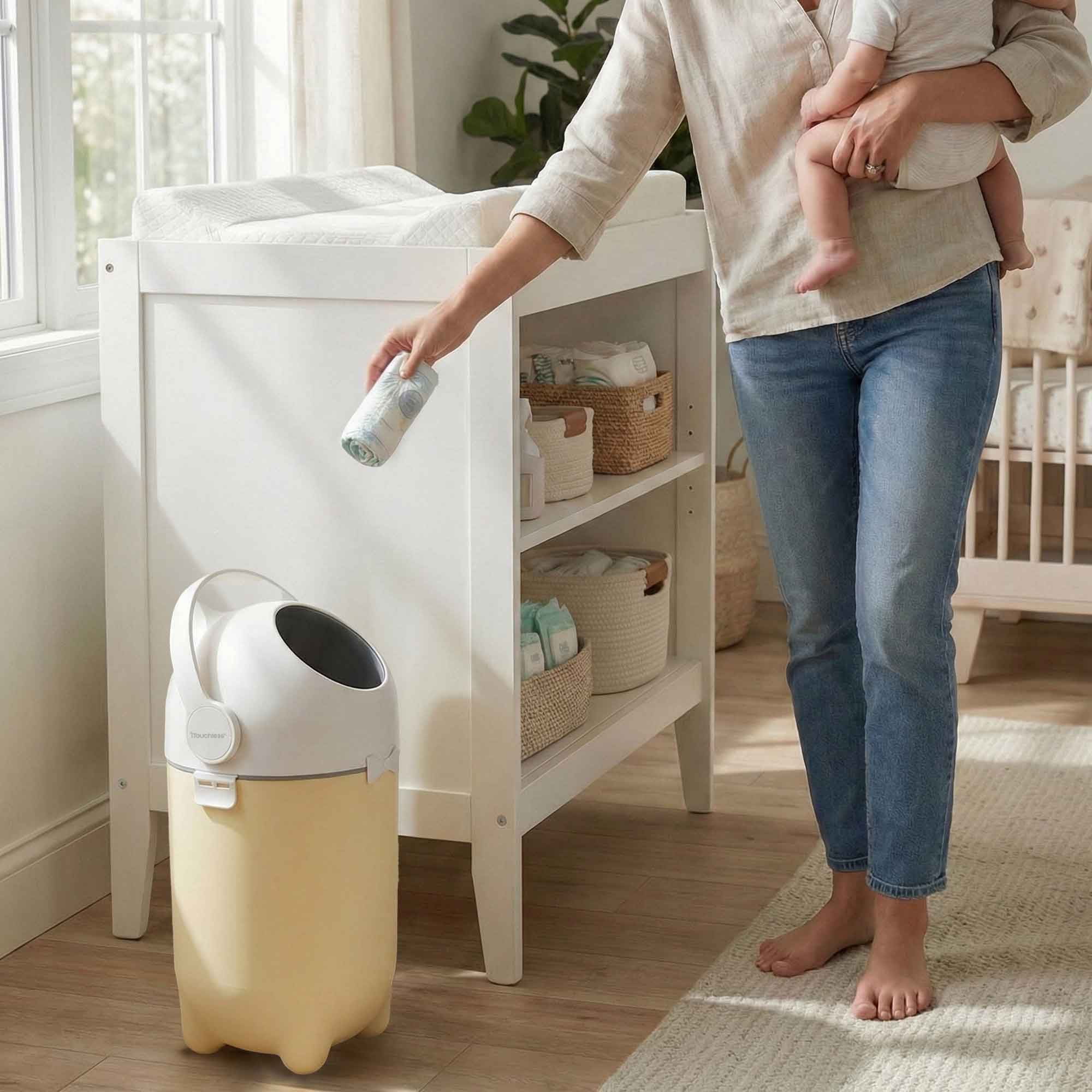 iTouchless Odorless Diaper Pail (Sand Almond)