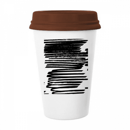 

Brushwork Irregular Line Texture Mug Coffee Drinking Glass Pottery Cerac Cup Lid