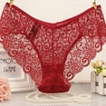 thumbnail image 4 of Womens Sexy Lace Panties Floral Lace Mid Rise Briefs Underwear, 4 of 8