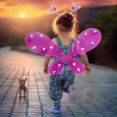 thumbnail image 4 of Txlixc Juego de rol de cuento de hadas de 4 piezas para niñas, falda brillante + alas de mariposa de cuento de hadas LED + horquilla + palo de mariposa Txlixc  moda, 4 of 9