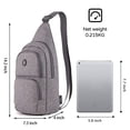 thumbnail image 4 of OIWAS Crossbody Travel Sling Bag, Nylon, Gray, for Men Women, Water-Resistant Lightweight Anti-Theft, Fits 9.7-inch iPad, 4 of 8