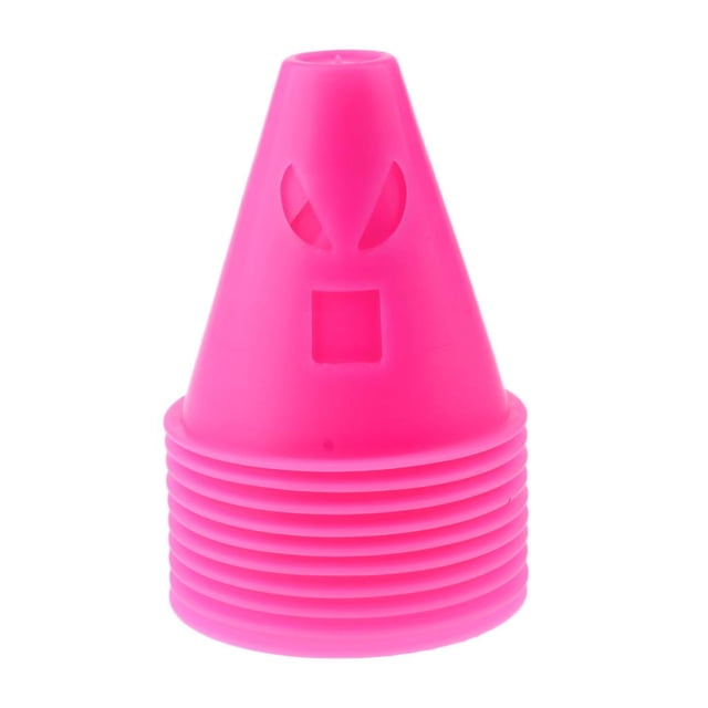 10 Piezas de Diseño de Divertidas Patinaje en Línea Conos de Monopatín Taza de Slalom Rosa Rojo Fluorescente Amarillo roja Baoblaze Copa de pila de patinaje de ruedas