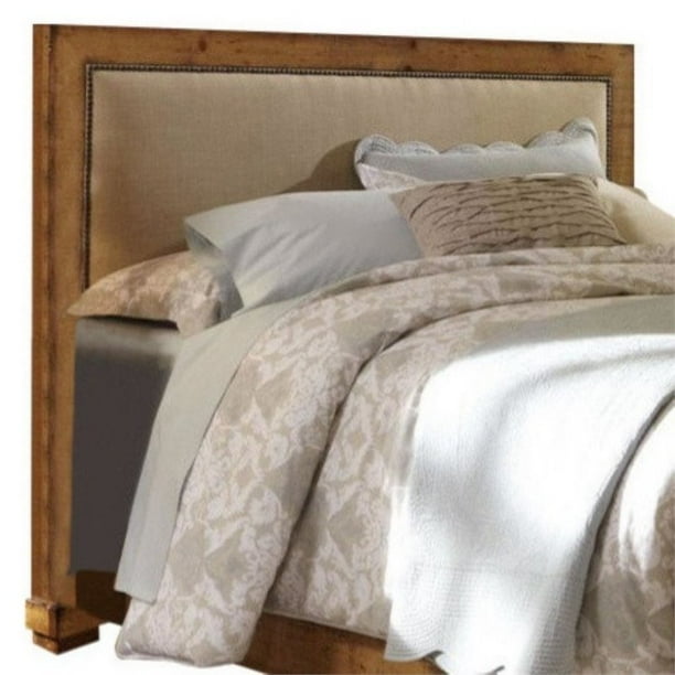 Progressive Willow Upholstered King Headboard in Distressed Pine