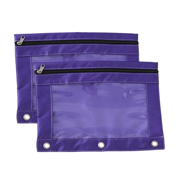 Carpeta de Tela con Ojales, B5, 2 Unidades, para Oficina, con Tres Agujeros y Cremallera, para Bolígrafos.