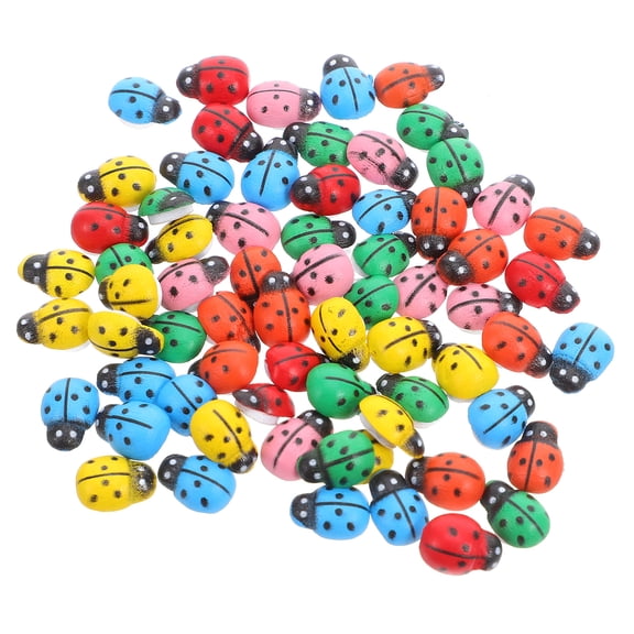 150pcs Mini Resin Statues Set - Tiny Ladybug Figurines for Landscape, Craft Projects, Home Decor, Mixed Color Small Accessories