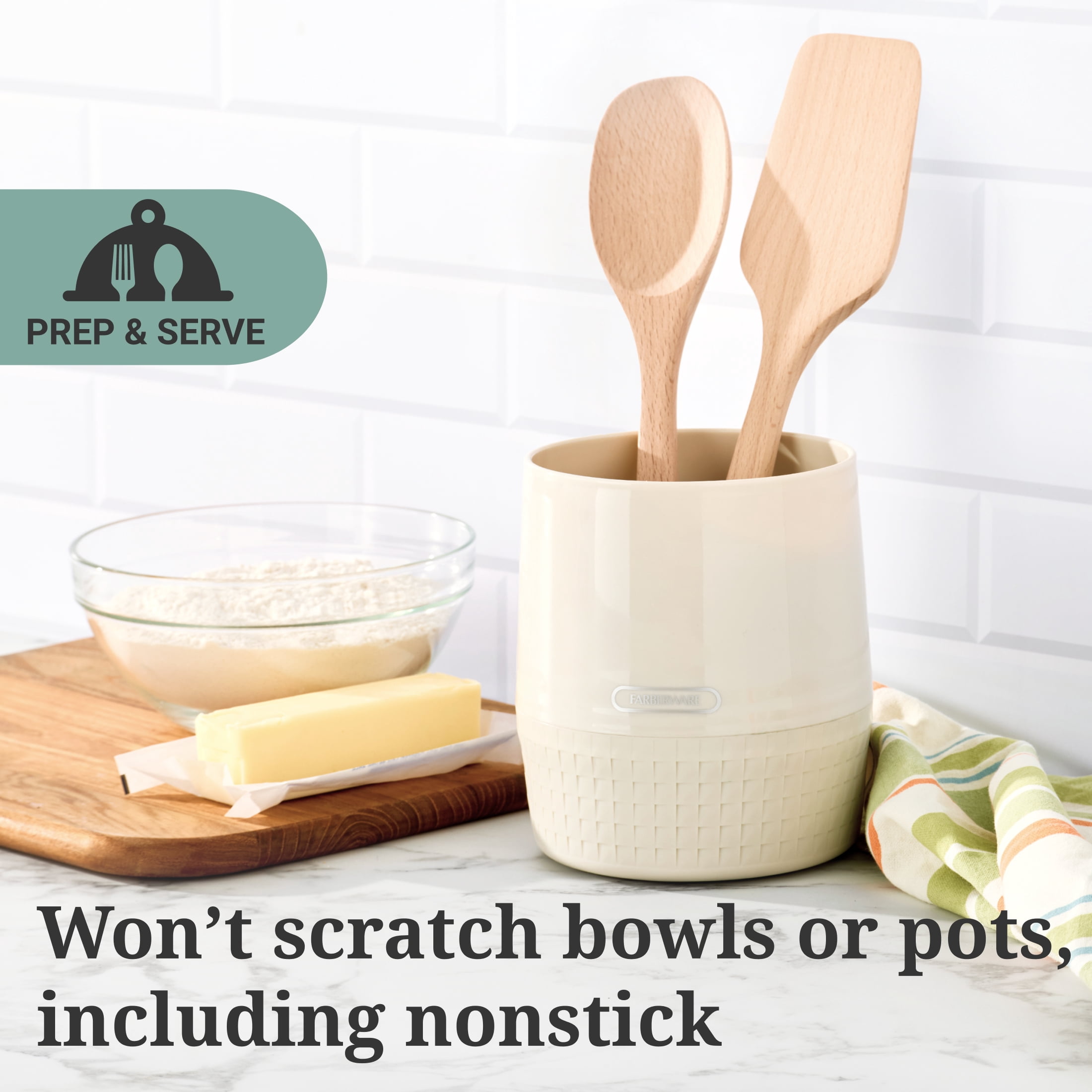 Farberware Professional Wood Spatula/Turner and Cooking Spoon Set, 2-Piece