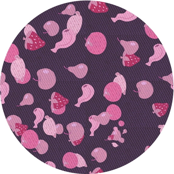 Ahgly Company Machine Washable Indoor Round Transitional Orchid Purple Area Rugs, 8' Round