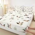 thumbnail image 3 of jejeloiu Country Farm Mallard Bed Sheets,White Green Gray King Sheets For Boys Teens 4pcs, 3 of 7